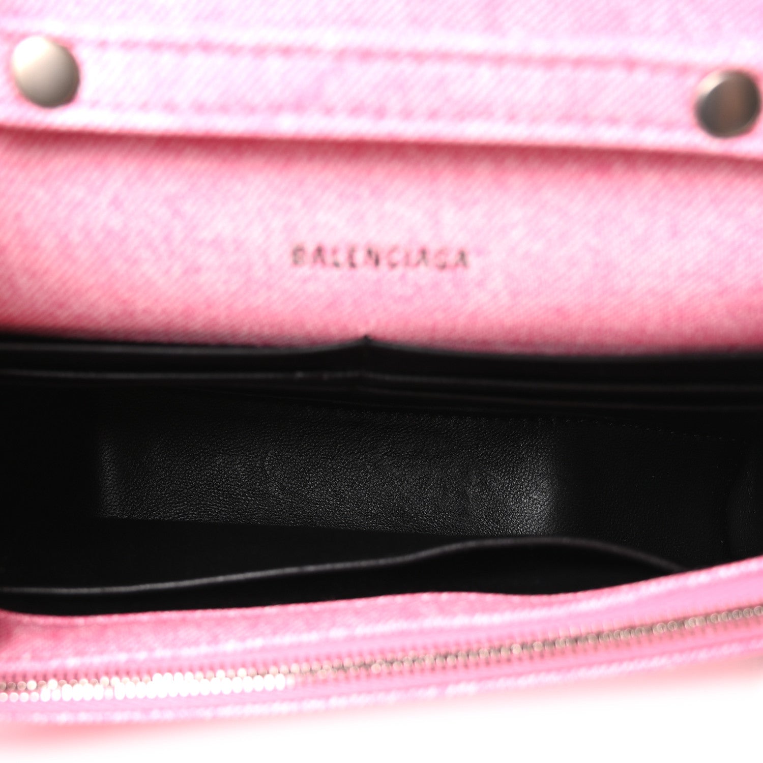 Balenciaga Nappa Denim Printed Hourglass Chain Bag Denim Pink 4 of 8