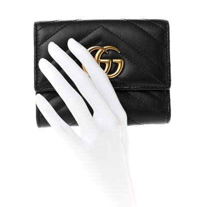Gucci Calfskin Matelasse GG Marmont Wallet Black 2 of 9