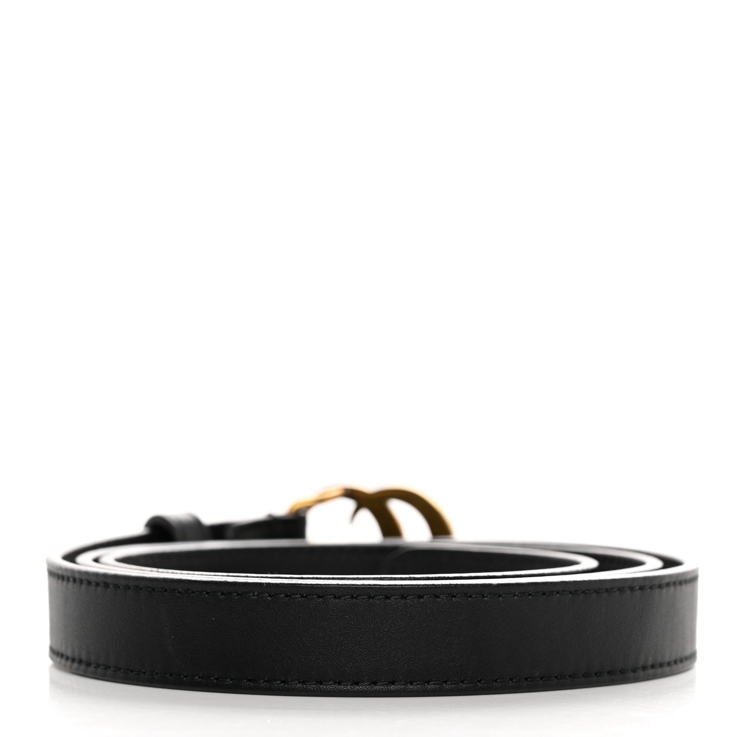 Gucci Calfskin Pearl Double G 20mm Belt 90 36 Black Cream 2 of 6