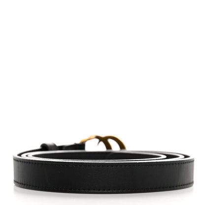 Gucci Calfskin Pearl Double G 20mm Belt 90 36 Black Cream 2 of 6