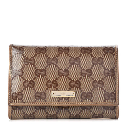Gucci Metallic Crystal Monogram French Flap Wallet Gold 1 of 12