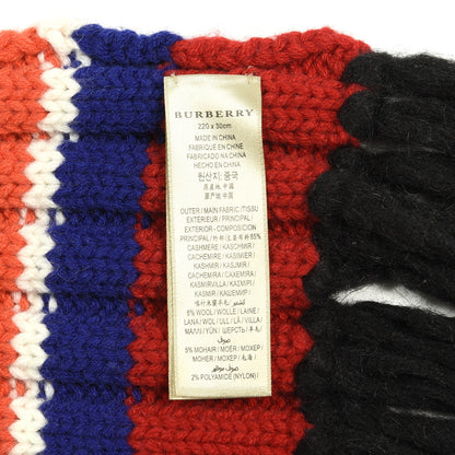 Burberry Cashmere Wool Stripe Scarf Multi 4 of 4
