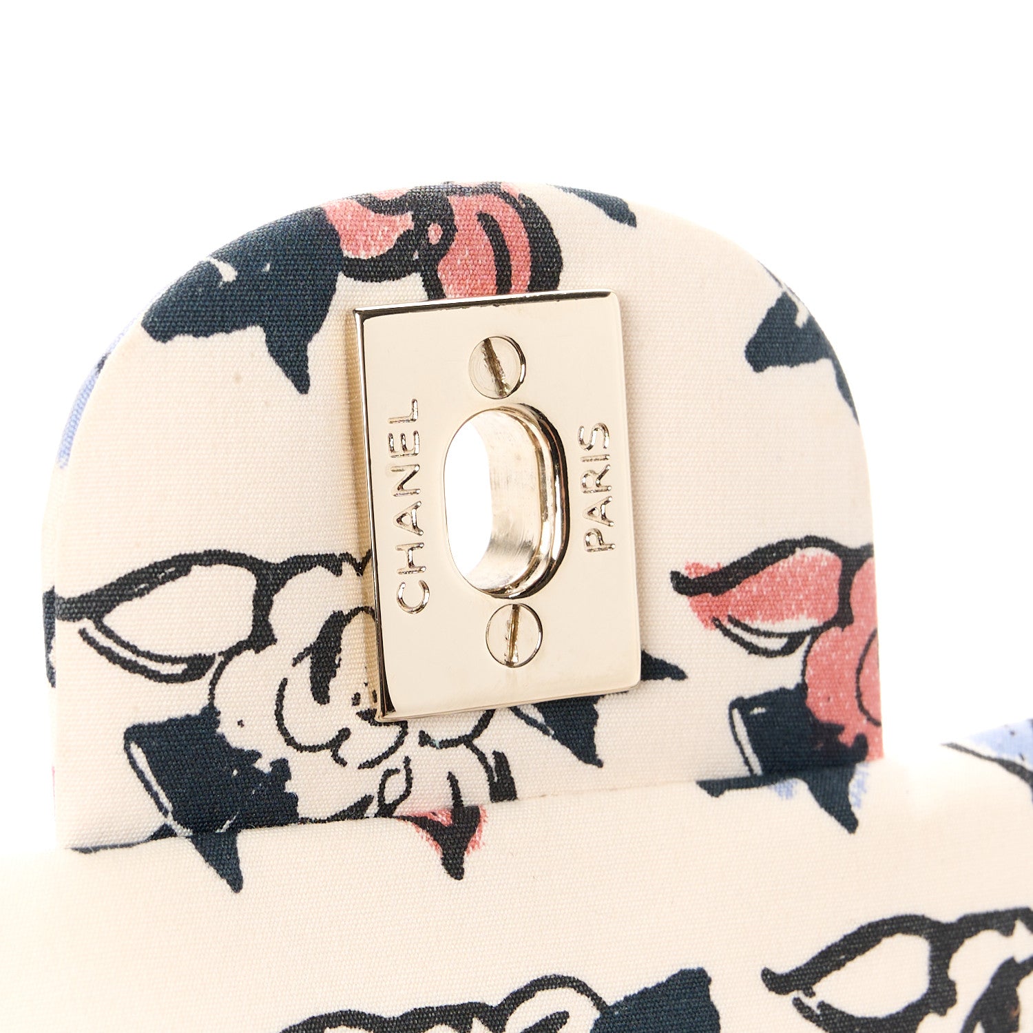 Chanel Nylon Quilted Rue Cambon Camellia Printed Mini Flap White Multicolor 8 of 12