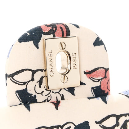 Chanel Nylon Quilted Rue Cambon Camellia Printed Mini Flap White Multicolor 8 of 12