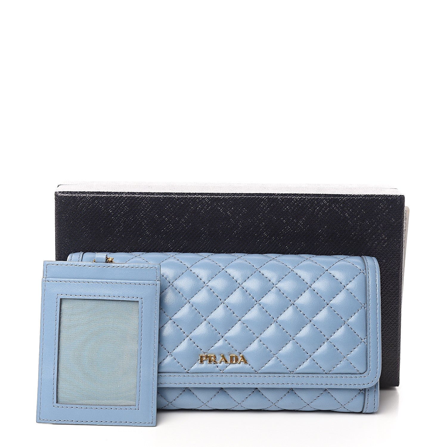 Prada Soft Calf Quilted Continental Flap Wallet Astrale 7 of 7