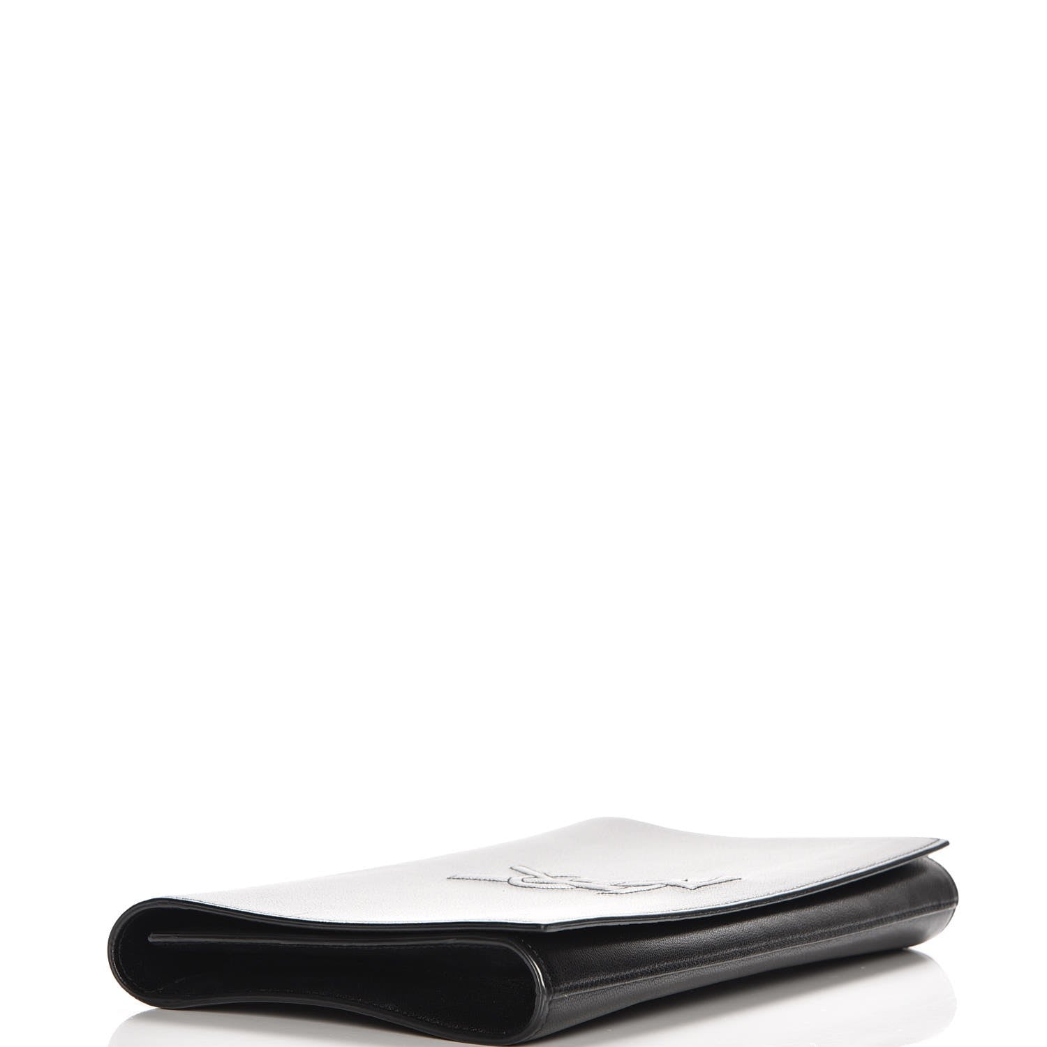 Saint Laurent Goatskin Monogram Large Belle De Jour Clutch Black 5 of 8