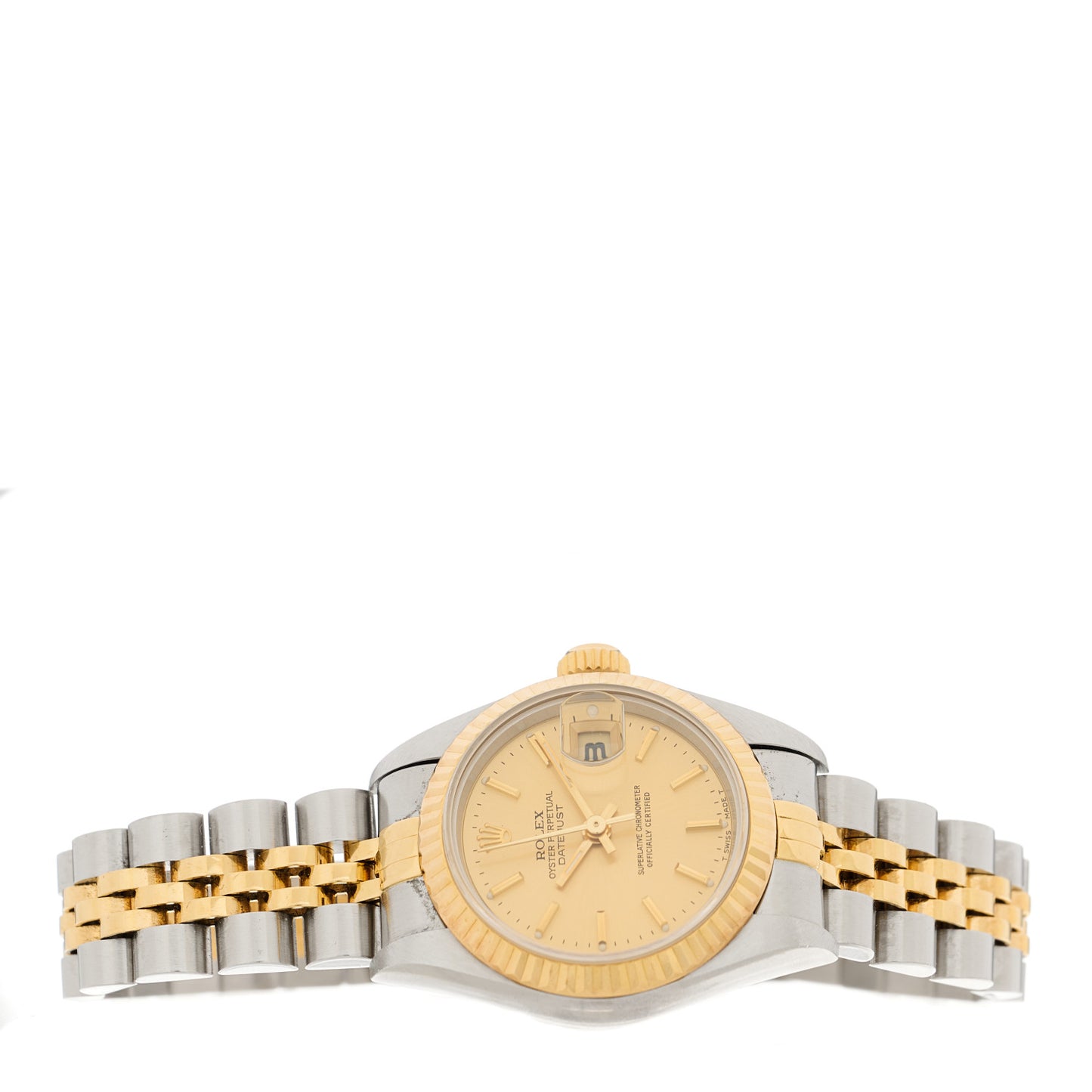 Stainless Steel 18K Yellow Gold 26mm Oyster Perpetual Datejust Watch Champagne 69173