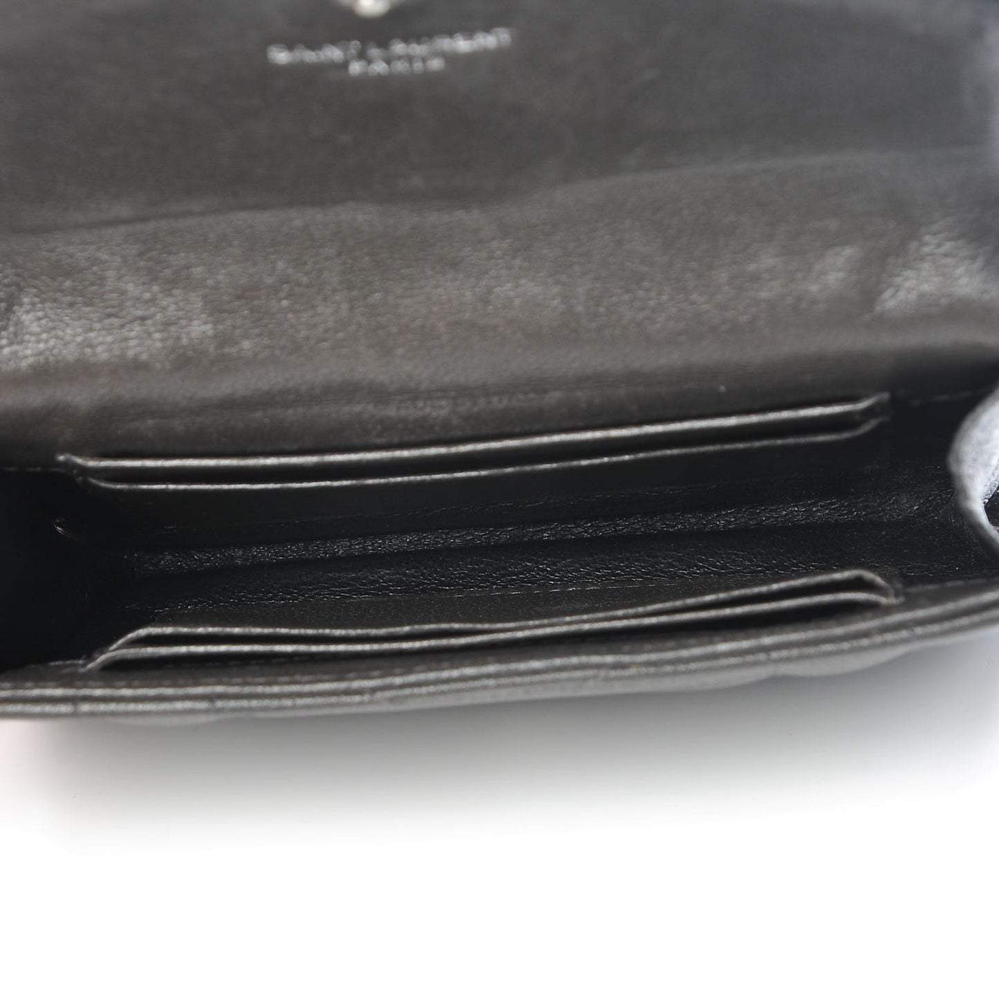 Lambskin Mixed Matelasse Chevron Small Monogram Envelope Wallet Coal