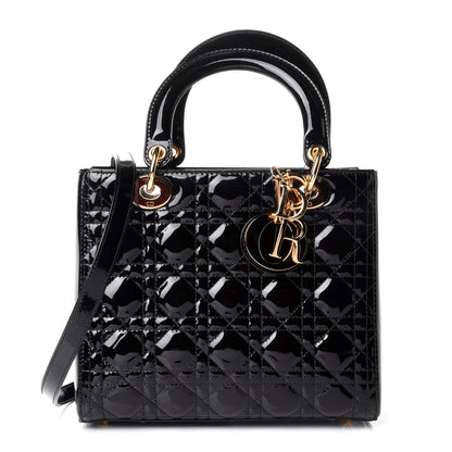 Christian Dior Patent Cannage Medium Lady Dior Black 1 of 5