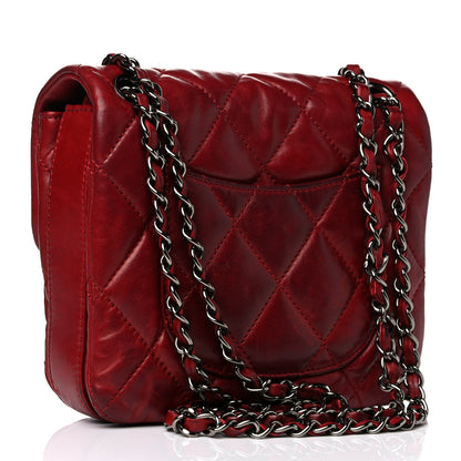 Chanel Lambskin Quilted Mini Chanel 3 Flap Red 3 of 22