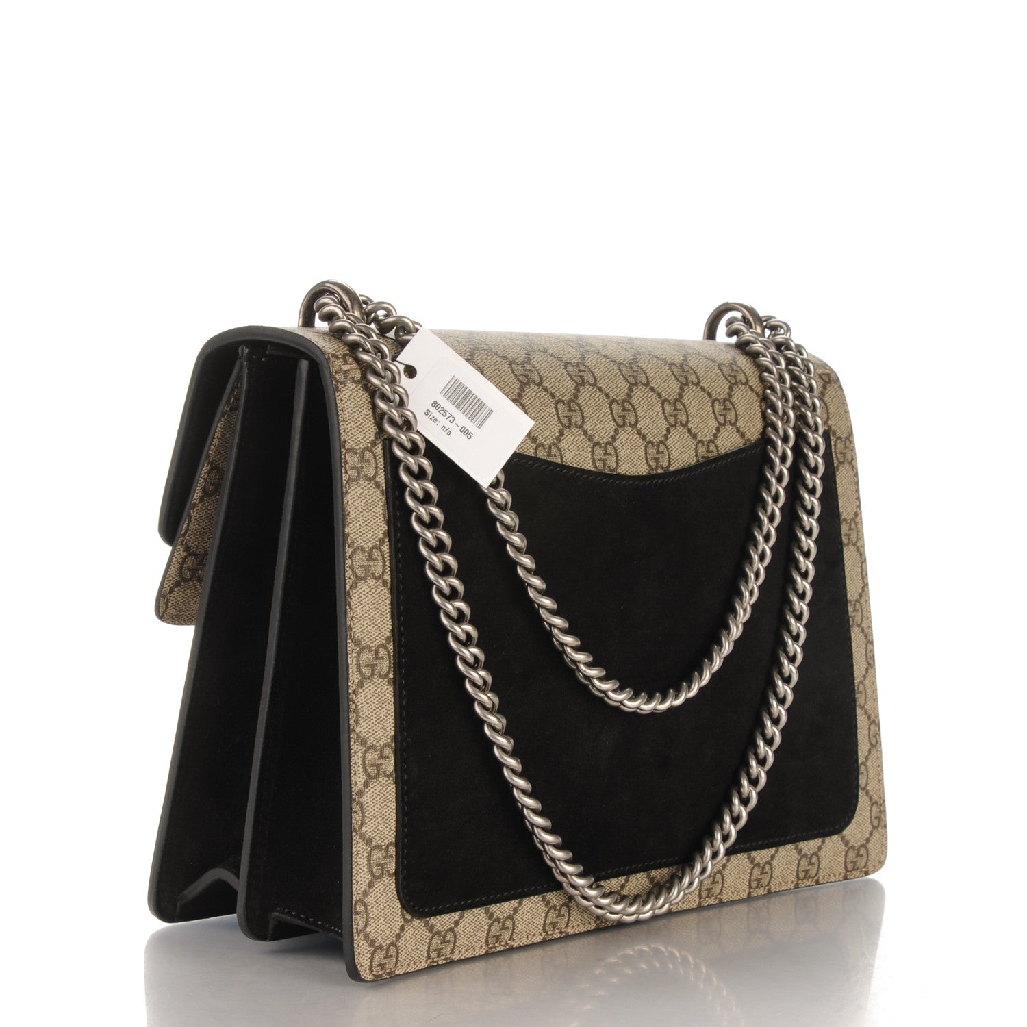 Gucci GG Supreme Monogram Medium Dionysus Shoulder Bag Black 3 of 8