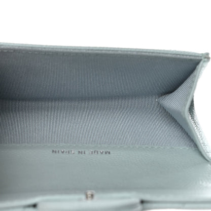 Chanel Caviar Quilted Flap Card Holder Wallet Light Blue 5 of 8