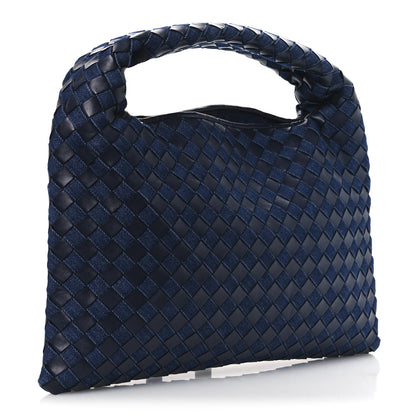 Bottega Veneta Denim Calfskin Intrecciato Small Hop Abyss Indigo 2 of 9