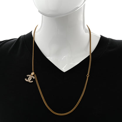 Chanel Crystal CC Pendant Necklace Gold 2 of 6