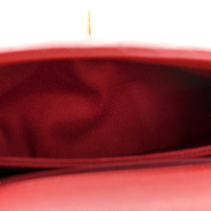 Chanel Caviar Lizard Embossed Quilted Mini Coco Handle Flap Red 5 of 11