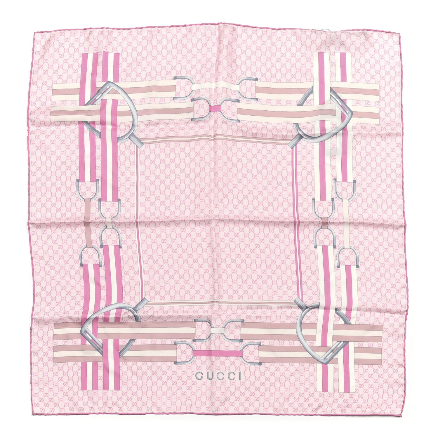 Gucci Silk Twill GG Monogram Miriade Square Scarf Roseate Pink 1 of 3