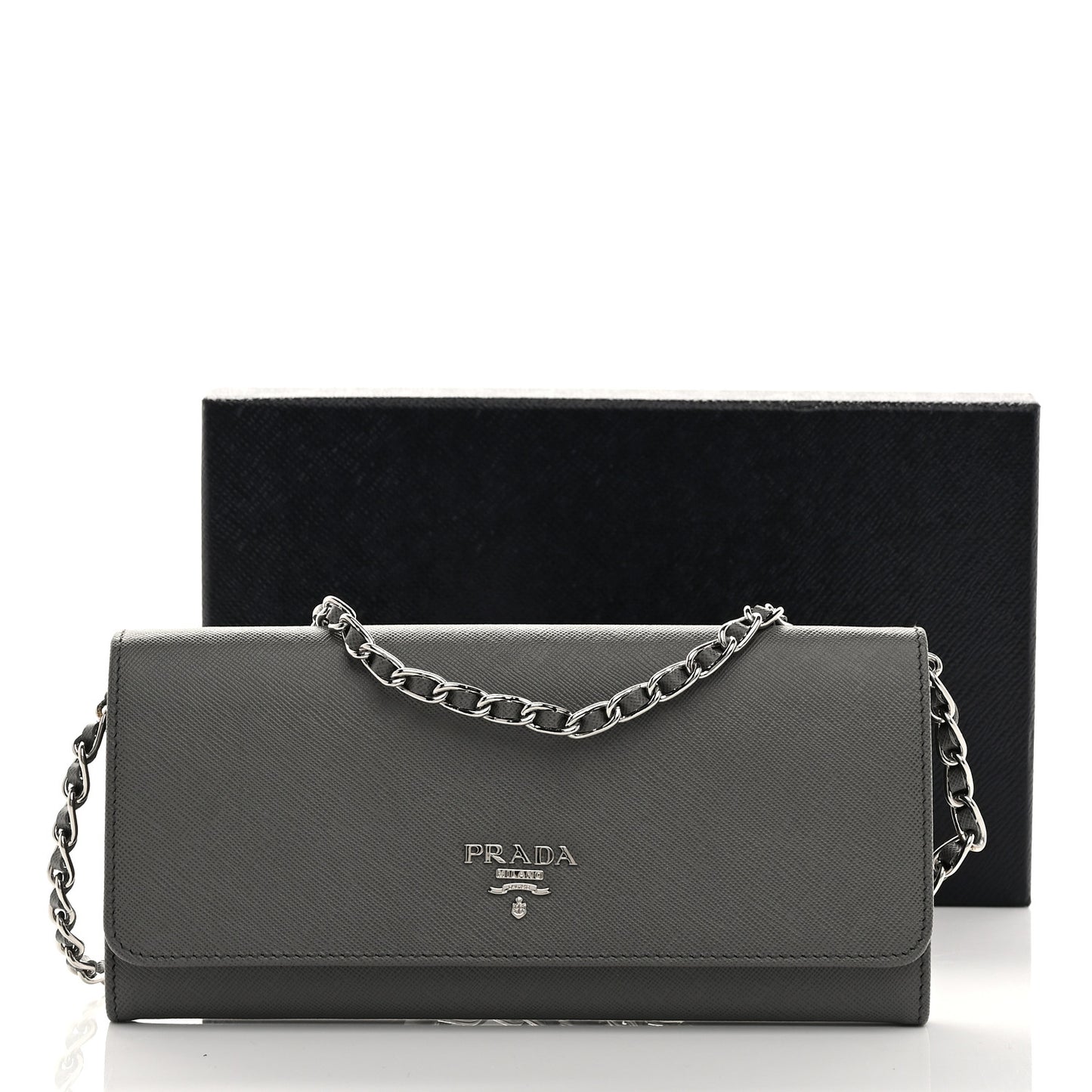 Saffiano Metal Oro Chain Wallet Marmo
