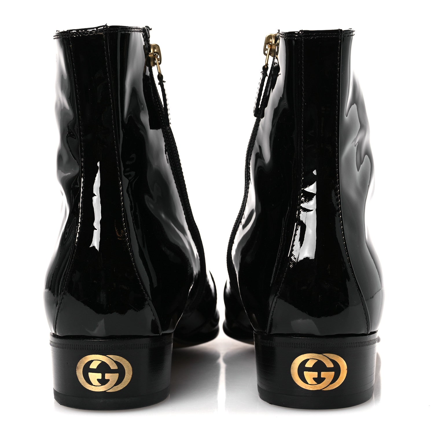 Gucci Vernice Crystal Mens Interlocking G Logo Ankle Booties  9 Black 6 of 12