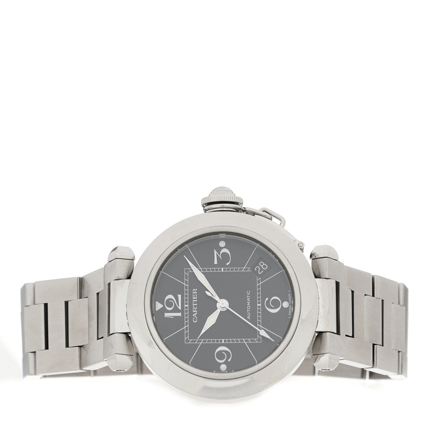 Cartier Stainless Steel 35mm Pasha C Automatic Watch Black 2 of 4