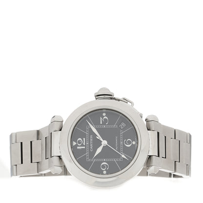 Cartier Stainless Steel 35mm Pasha C Automatic Watch Black 2 of 4