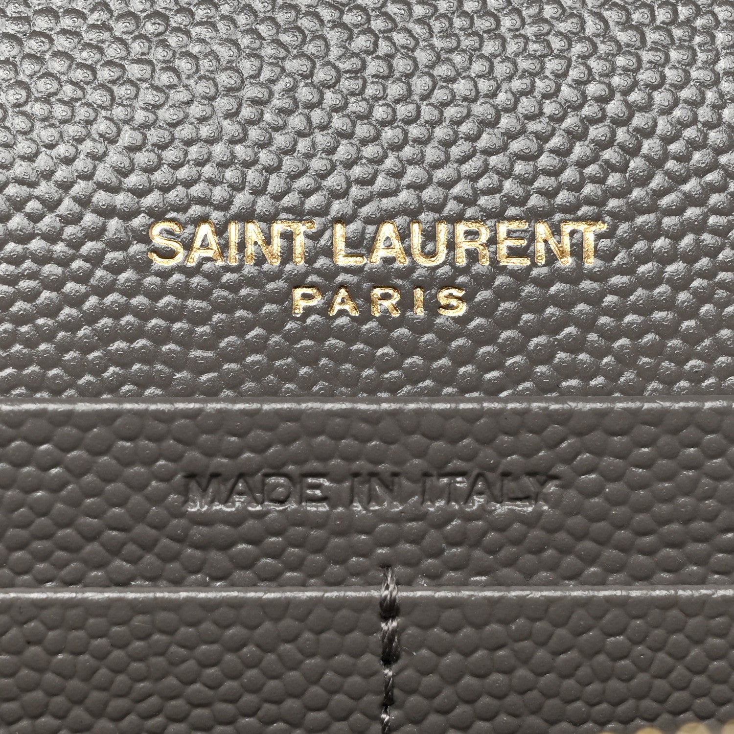 Saint Laurent Grain De Poudre Matelasse Chevron Monogram Chain Wallet Fog 7 of 10
