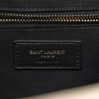 Saint Laurent Grain De Poudre Textured Mixed Matelasse Large Triquilt Monogram Satchel Crema Soft 6 of 10