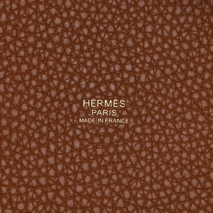 Hermes Taurillon Clemence Casaque Picotin Lock 18 PM Gold Rouge De Coeur 5 of 11