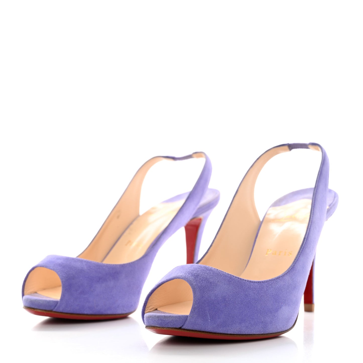Suede Lady Sling 100 Pumps 38 Lavender