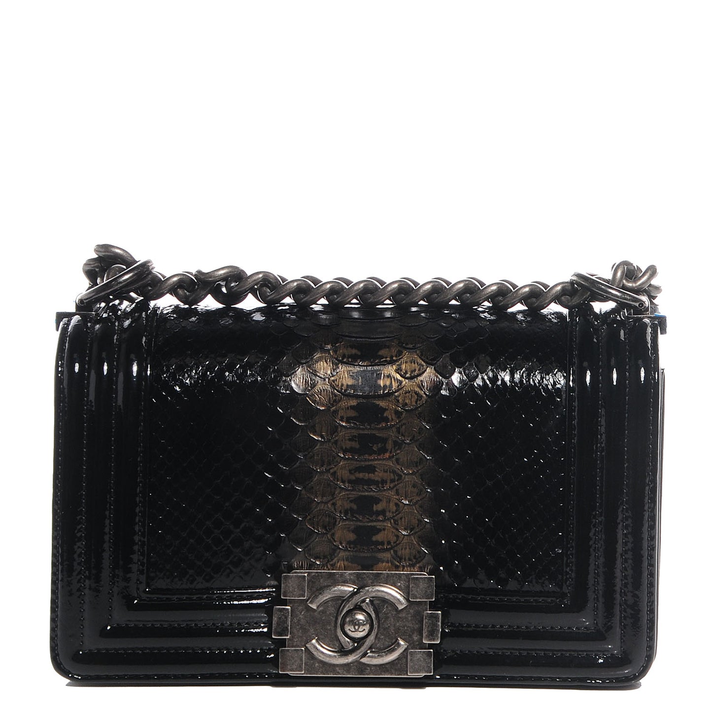 Patent Python Small Boy Flap Black