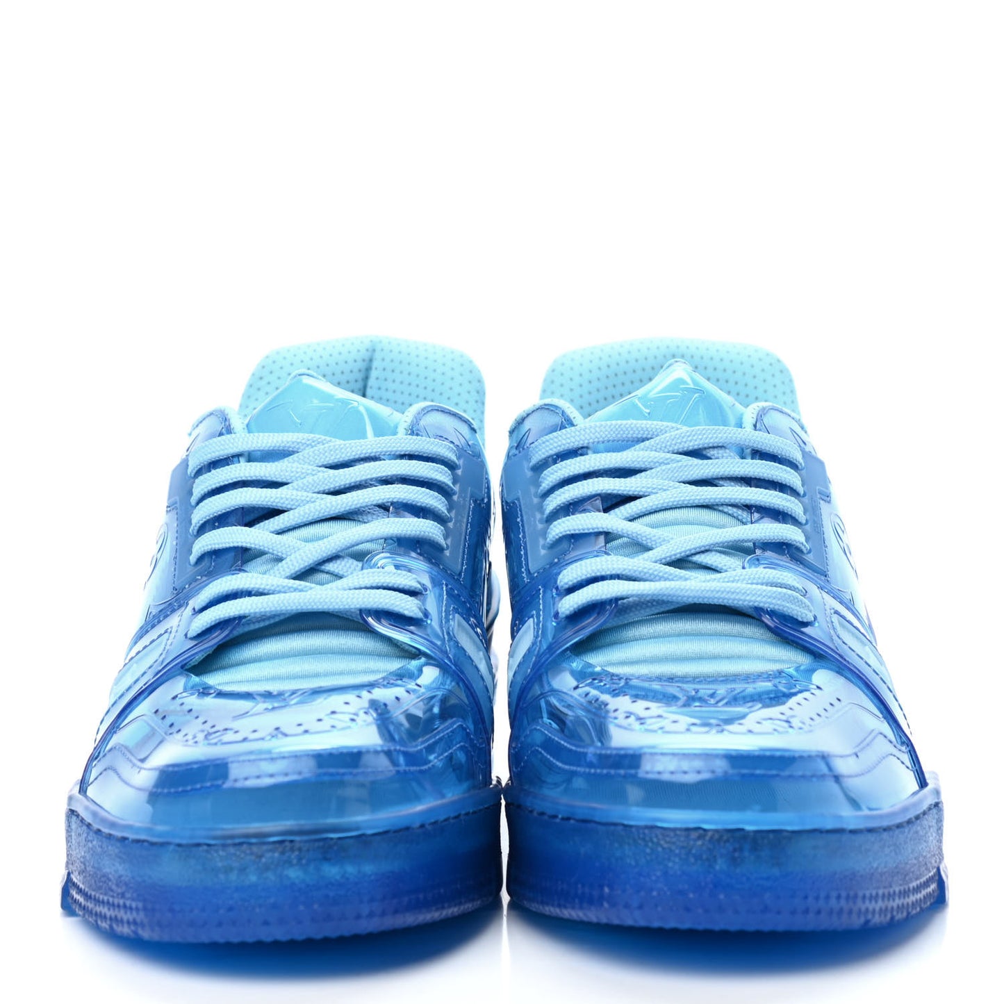 Mix Materials Transparent Monogram Mens LV Trainer Sneakers 8.5 Blue