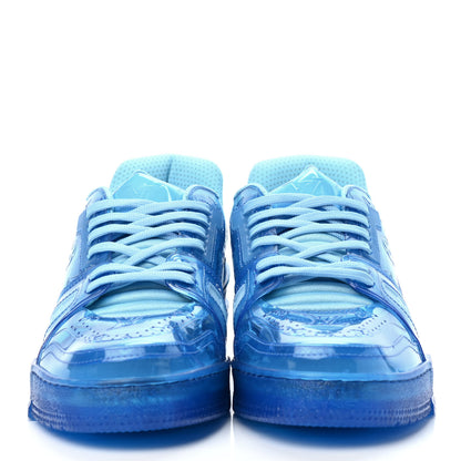Louis Vuitton Mix Materials Transparent Monogram Mens LV Trainer Sneakers 8.5 Blue 2 of 5