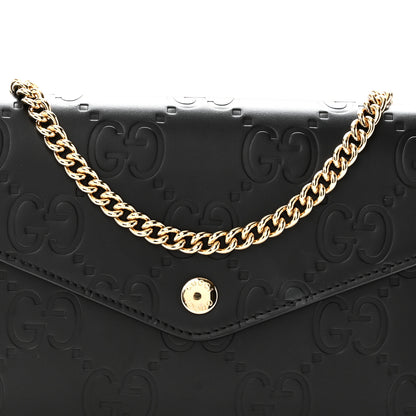 Gucci Calfskin GG Debossed Chain Wallet Black 8 of 10