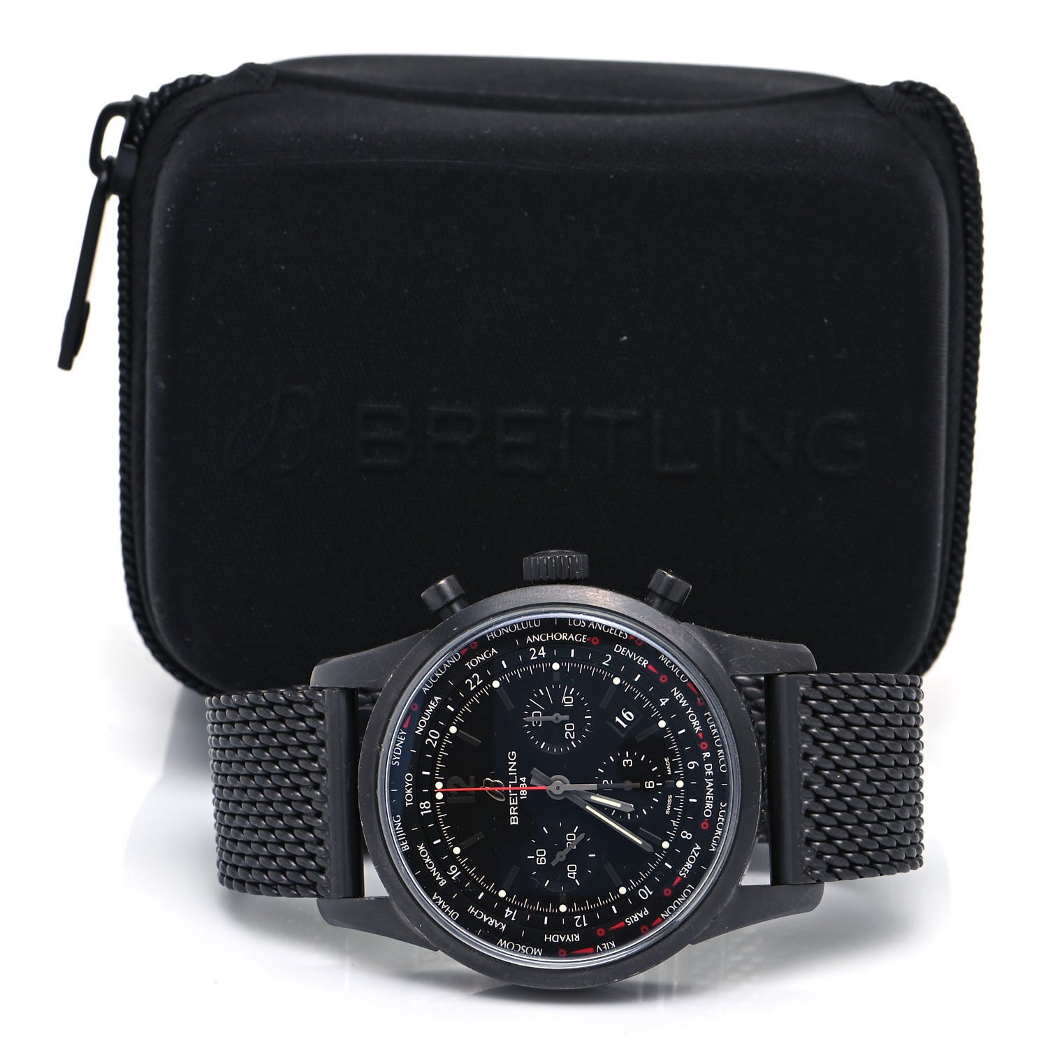 Breitling PVD Stainless Steel 46mm Transocean Unitime Chronograph Automatic Watch Black MB0510 5 of 5