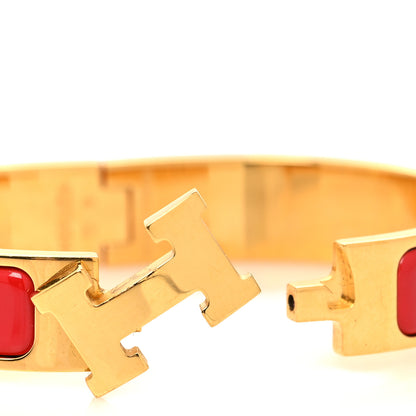 Hermes Enamel Narrow Clic Clac H Bracelet PM Red 4 of 5