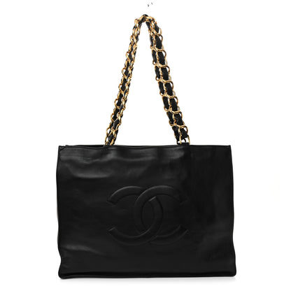 Chanel Lambskin CC Tote Black 1 of 12