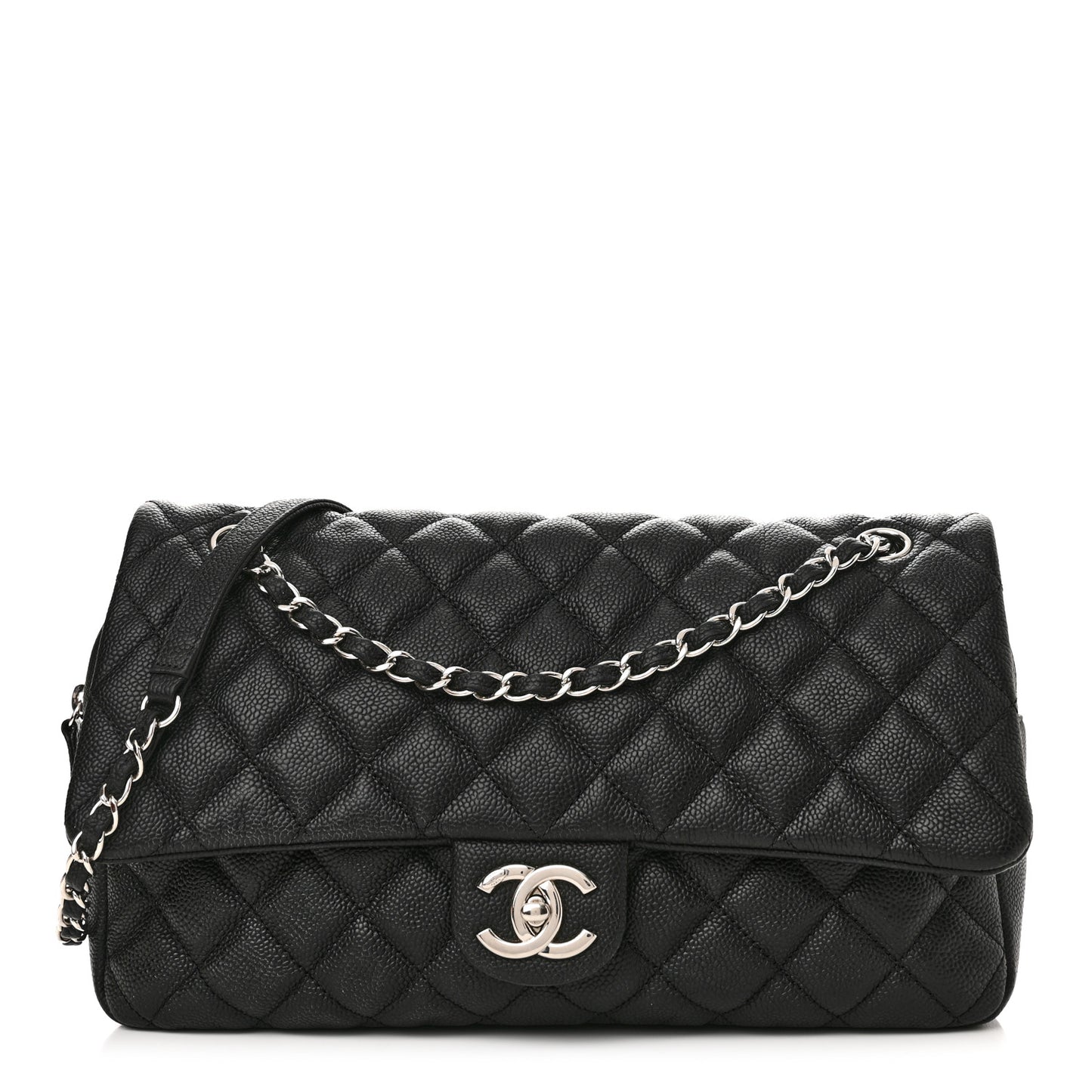 Caviar Quilted Jumbo Easy Flap Black