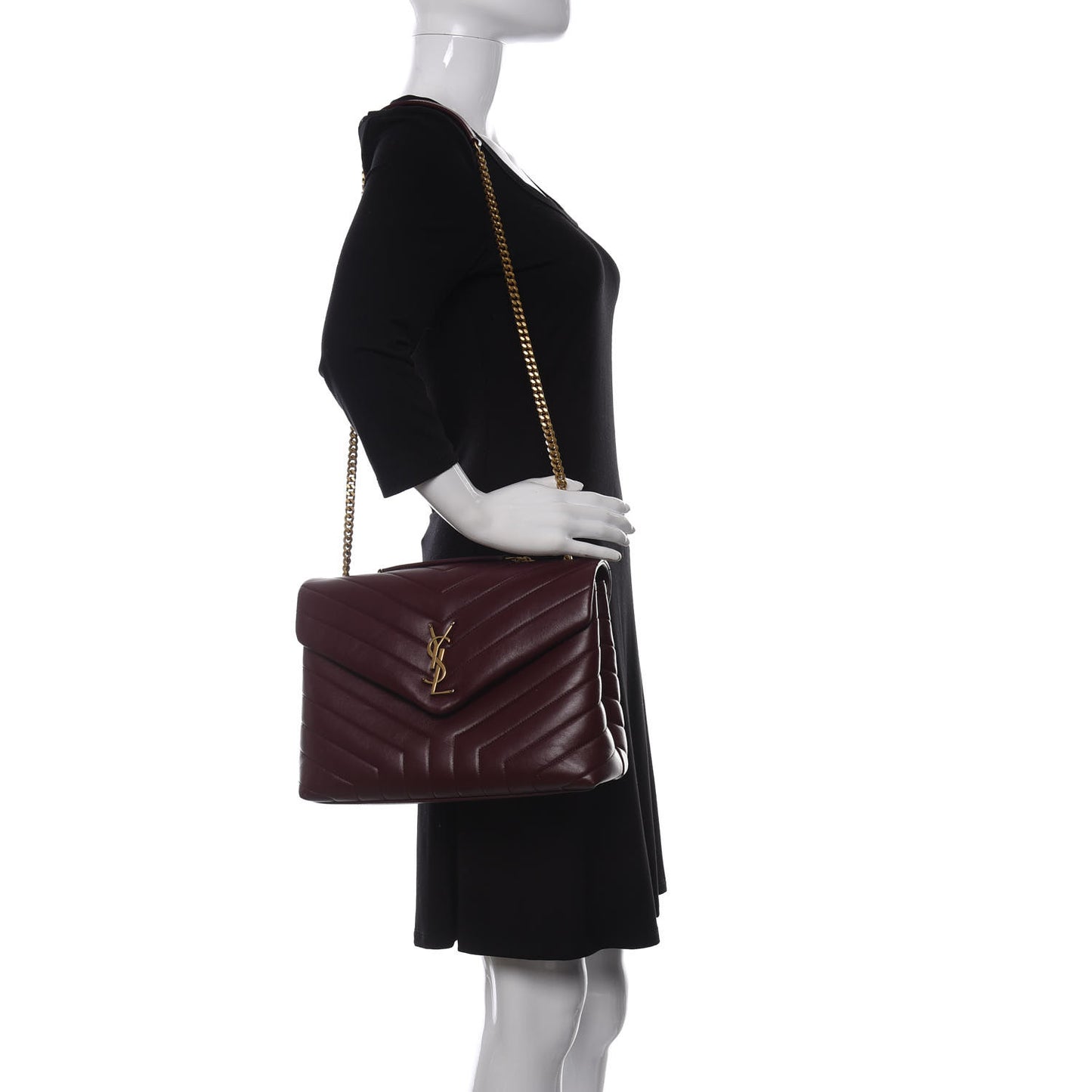 Calfskin Y Quilted Monogram Medium Loulou Chain Satchel Palissandre