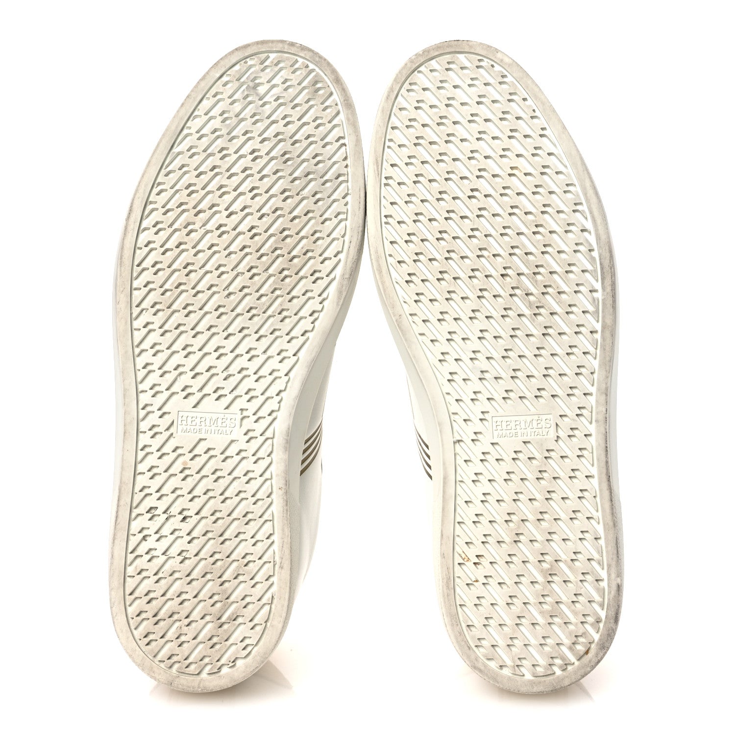 Hermes Metallic Calfskin Womens Advantage Sneakers 39.5 White Dore 7 of 13