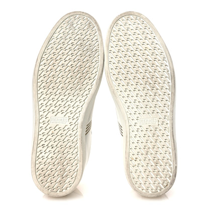 Hermes Metallic Calfskin Womens Advantage Sneakers 39.5 White Dore 7 of 13