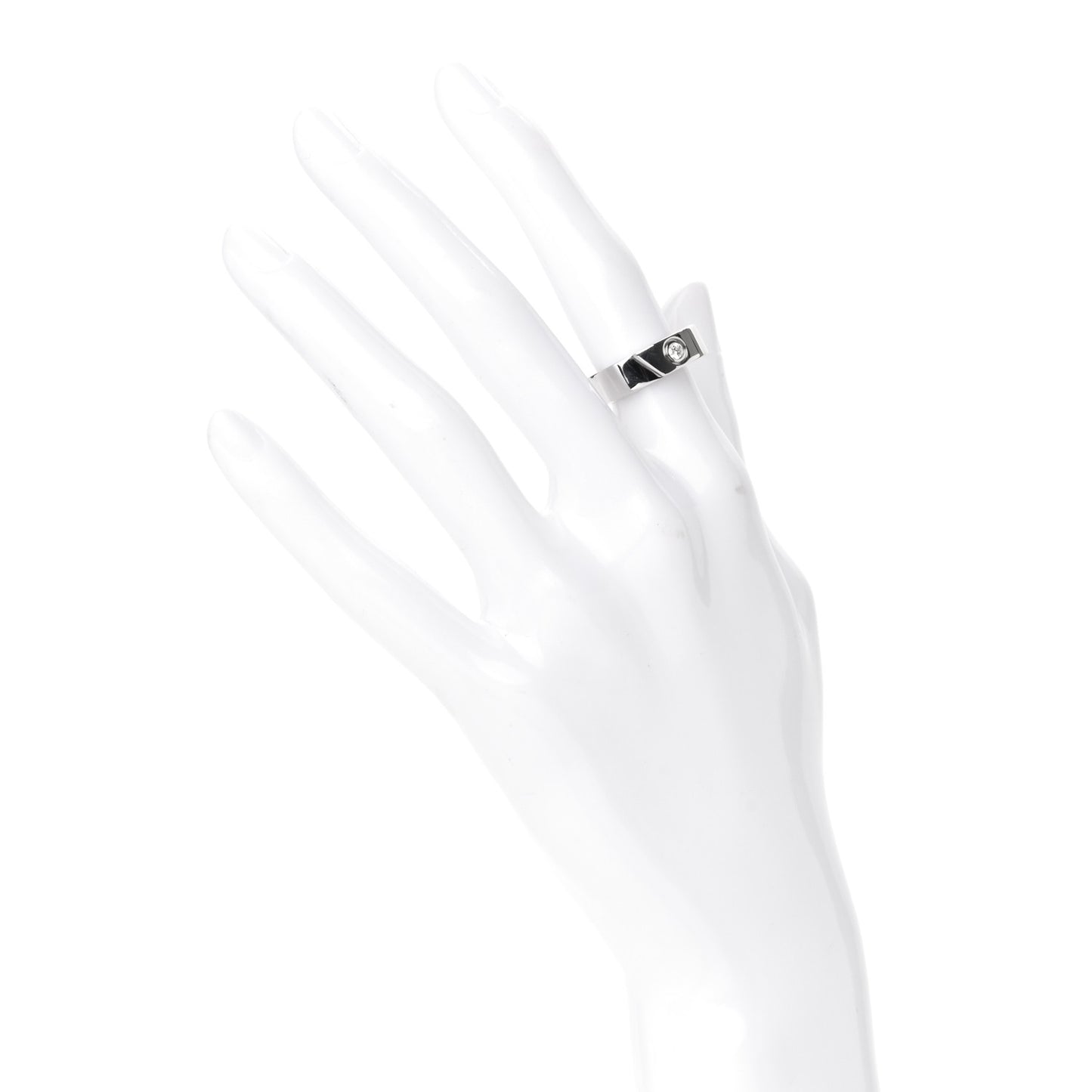 18K White Gold Diamond Anniversary Band Ring 49 4.75