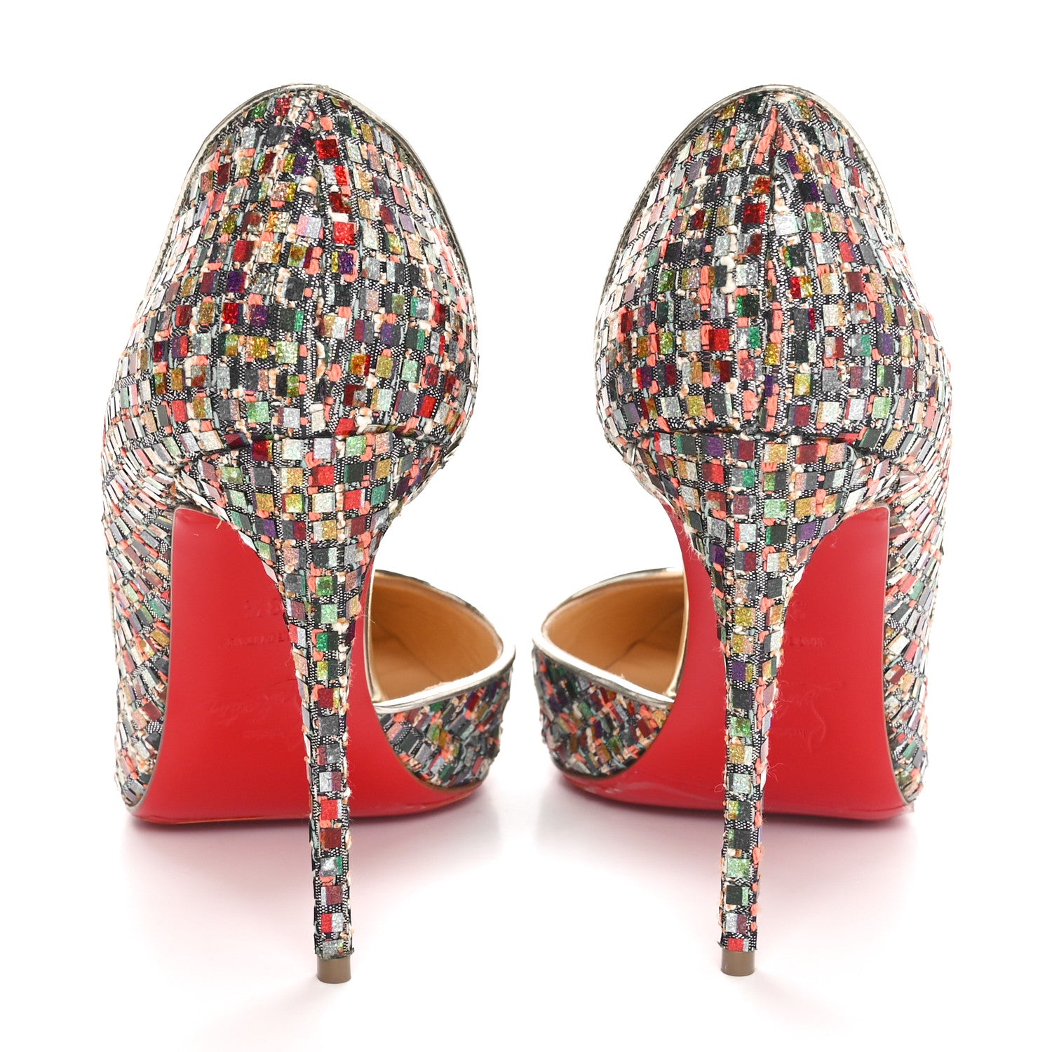 Christian Louboutin Tresse Vitraux Specchio Iriza 100 Pumps 38.5 Multicolor Silver 5 of 9
