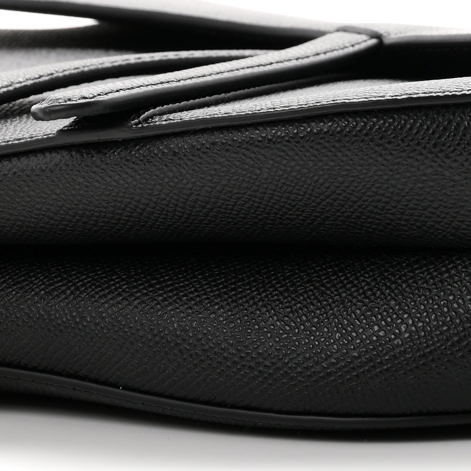 Christian Dior Grained Calfskin Saddle Bag With Strap Black 9 of 9
