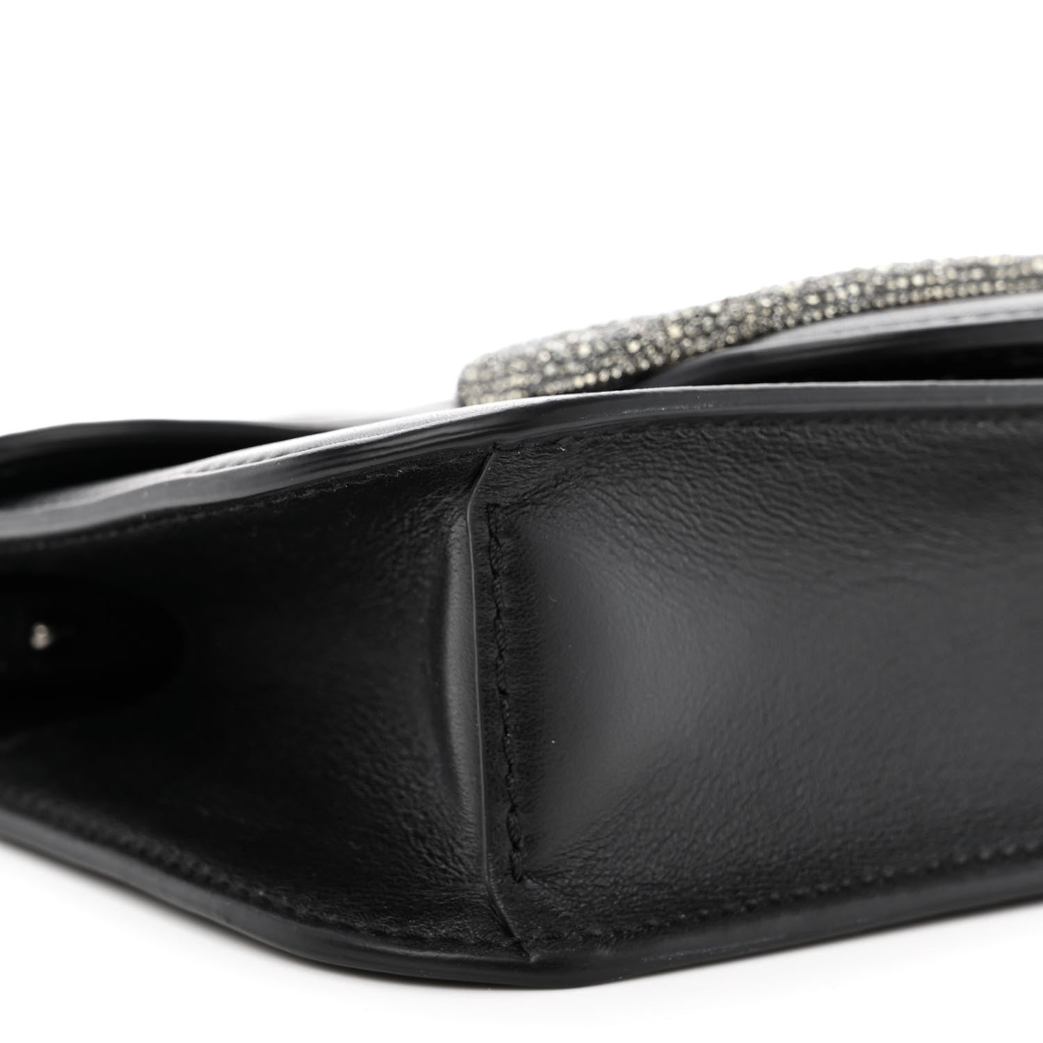 Valentino Garavani Calfskin Crystal Vlogo Small Loco Shoulder Bag Black 9 of 11