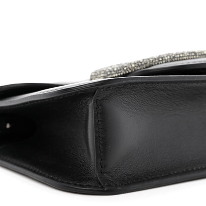 Valentino Garavani Calfskin Crystal Vlogo Small Loco Shoulder Bag Black 9 of 11