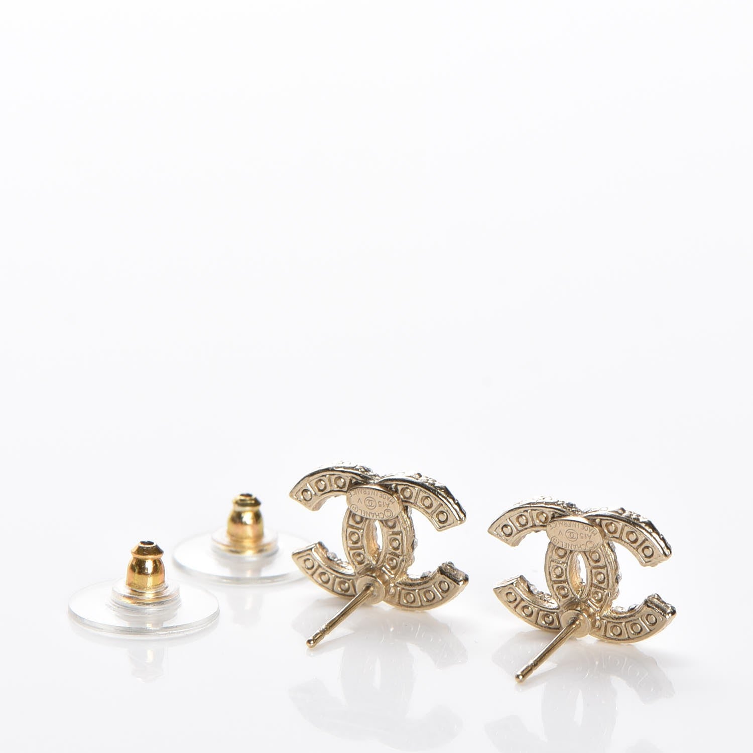 Chanel Pearl CC Earrings Light Gold 3 of 5