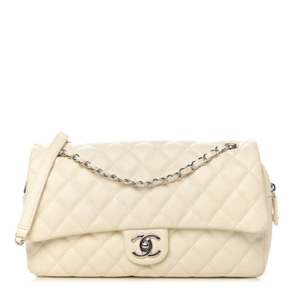 Chanel Caviar Quilted Jumbo Easy Flap Dark White 1 of 10