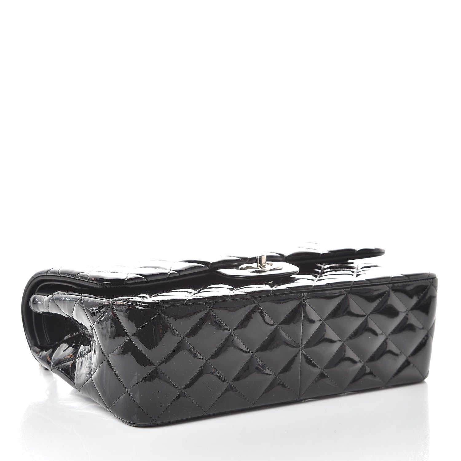 Chanel Patent Quilted Jumbo Double Flap Black 4 of 11