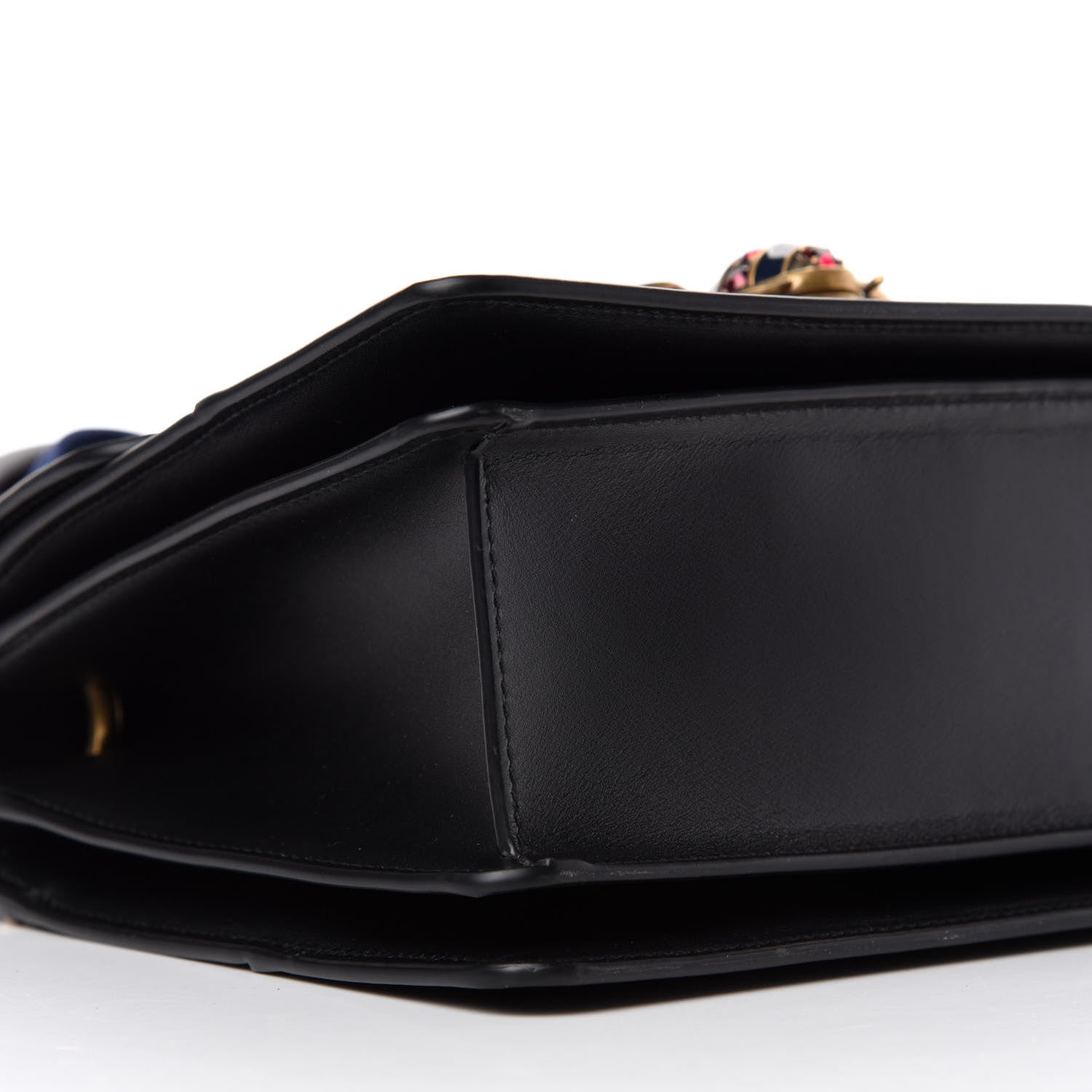 Gucci Calfskin Sylvie Web Small Queen Margaret Top Handle Bag Black 6 of 11