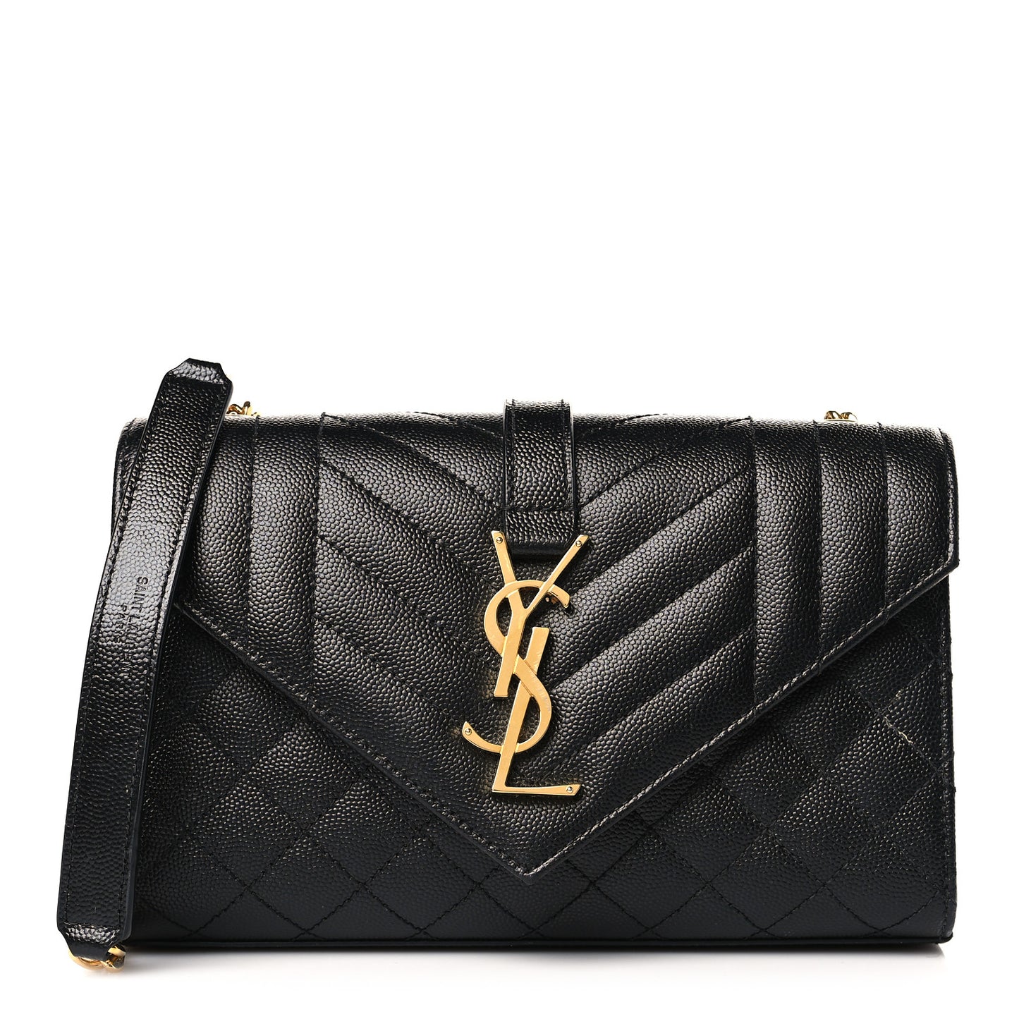 Grain De Poudre Textured Mixed Matelasse Triquilt Small Monogram Satchel Black