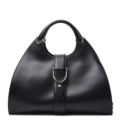 Gucci Calfskin Medium Stirrup Top Handle Bag Black 1 of 9